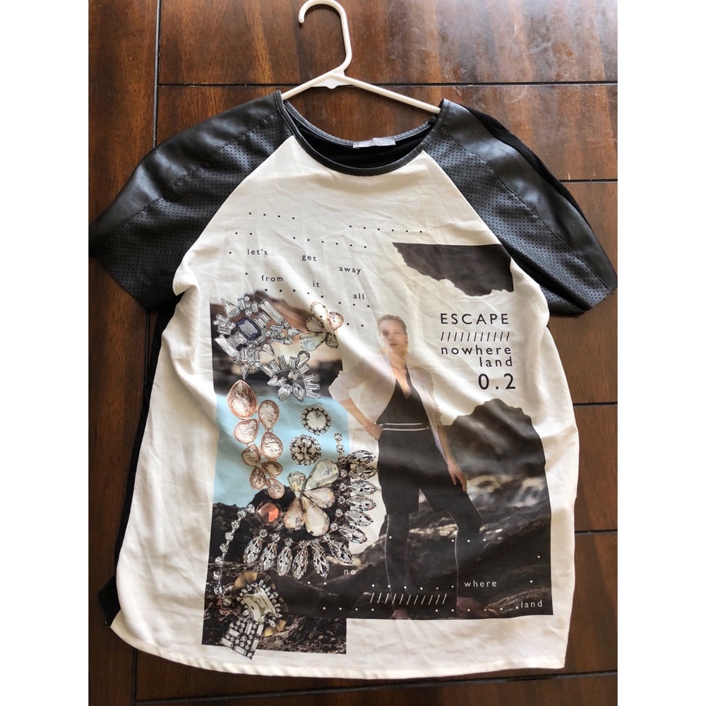 Zara Leather Back Blouse